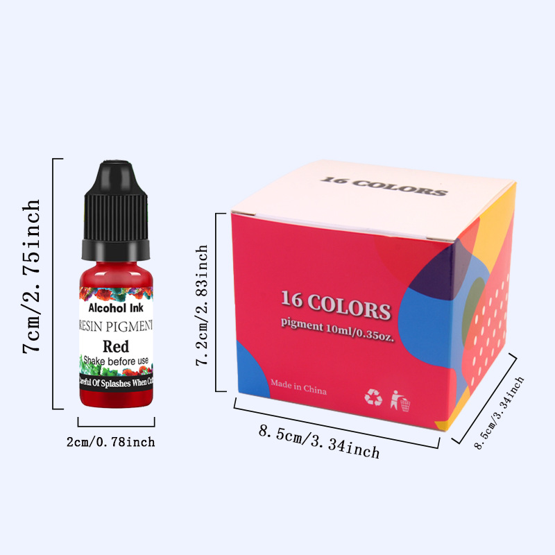 16 color halo dye 10ml/bottle 3D halo diffusion dye droplet alcohol ink high concentration coloring