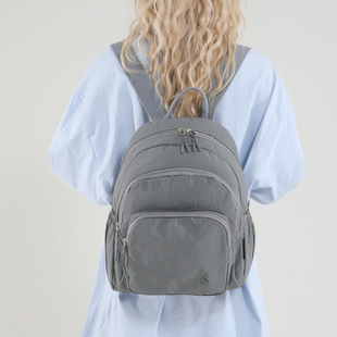 2025 Export Cross-Border Nylon Backpack Women's Bag New School Bag Casual Pure Color Travel Lightweight Water-Repellent Backpack