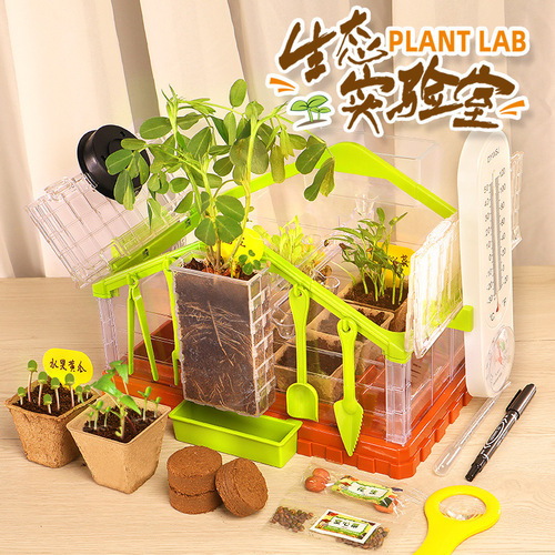 Children's scientific vegetable planting laboratory set planting observation seed germination and growth potted primary school students ecological laboratory