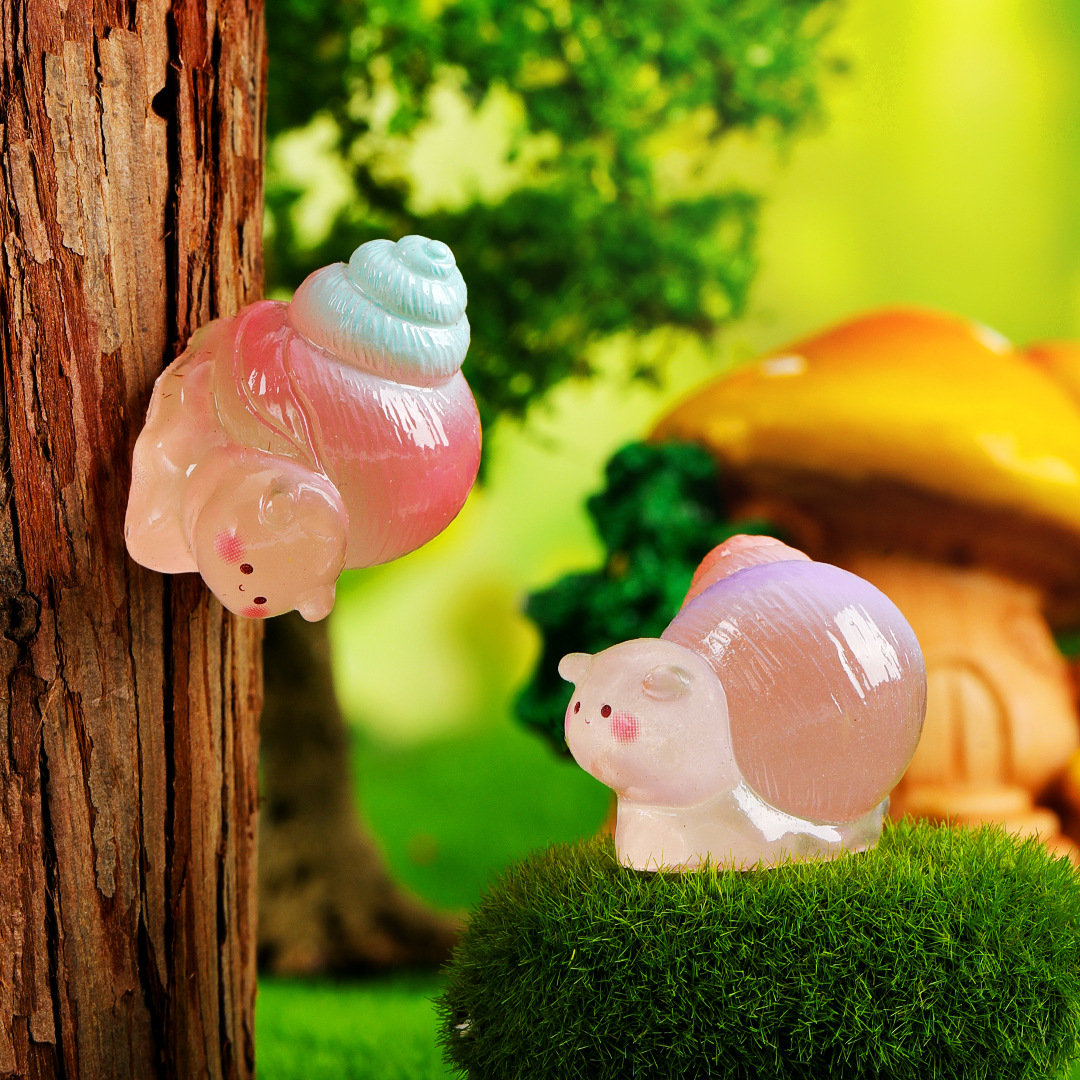 Musgo micro paisaje creativo luminoso color caracol jardinería decoración de bricolaje bolsa ciega accesorios colgantes pequeños adornos