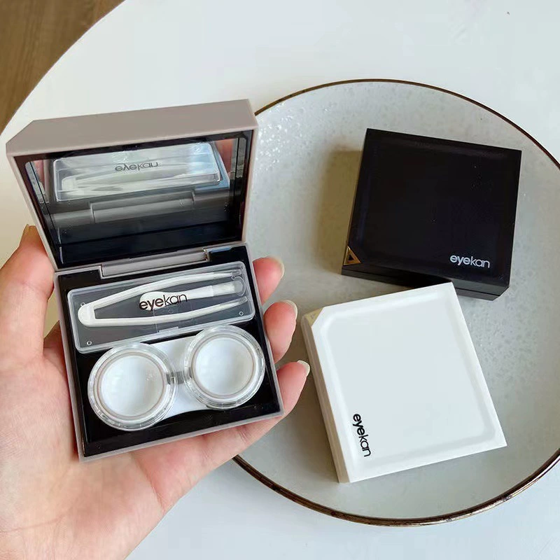 Комплект для контактных линз да box простой цветочный коробка для ухода за линзами K-1821 магнитная индукция холодный цвет