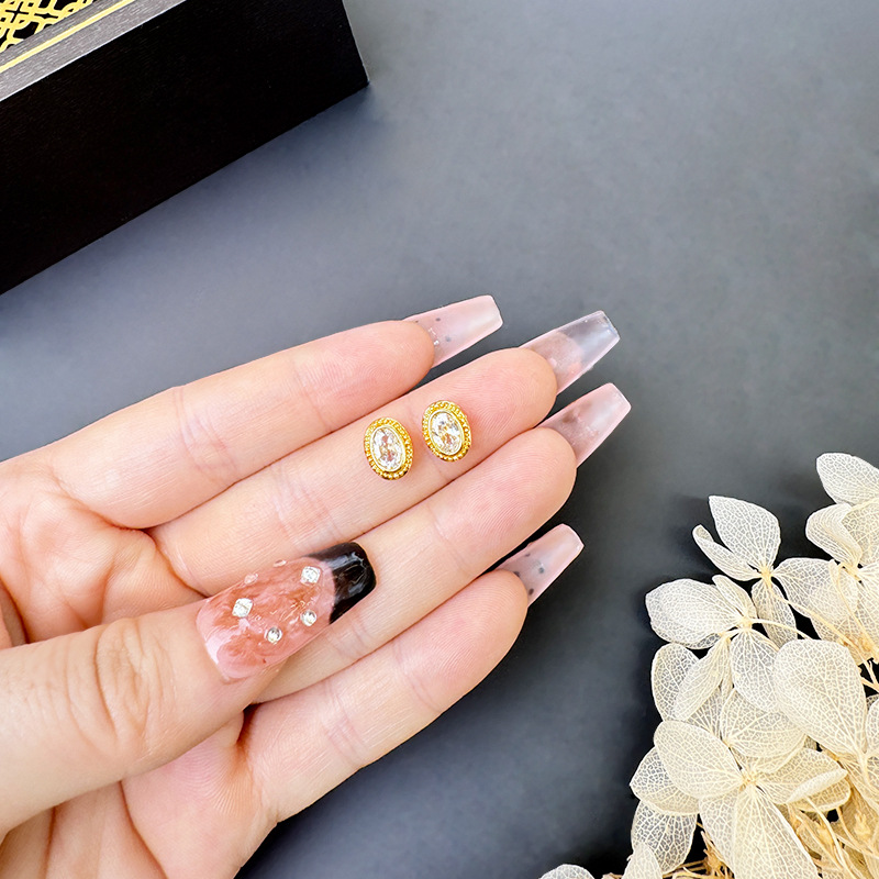 Vietnam Shajinins viento elíptico zircon DIY accesorios de joyería moda flash diamantes temperamento universal accesorios de perlas Yiwu