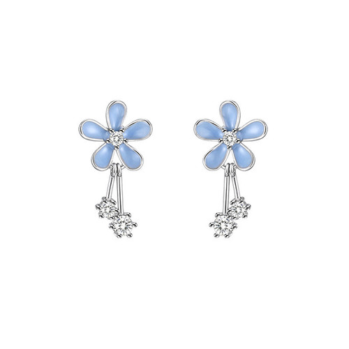 New trendy style dripping oil flower earrings for women, sweet tassel earrings, niche design, high-end earrings