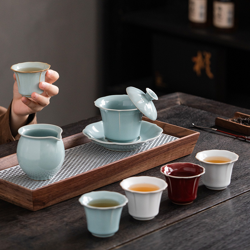 八方来财五大名窑茶具功夫茶具套装陶瓷茶杯送礼伴手礼盒装定logo|undefined