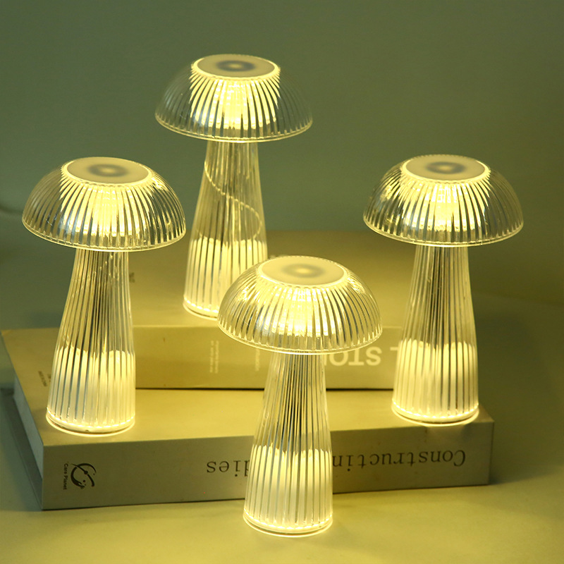 Creative Mushroom Ambient Lamp Electronic Jellyfish Table Lamp Decorative Ambient Lamp Bedside Night Lamp Dreamy Girl Heart Night Lamp