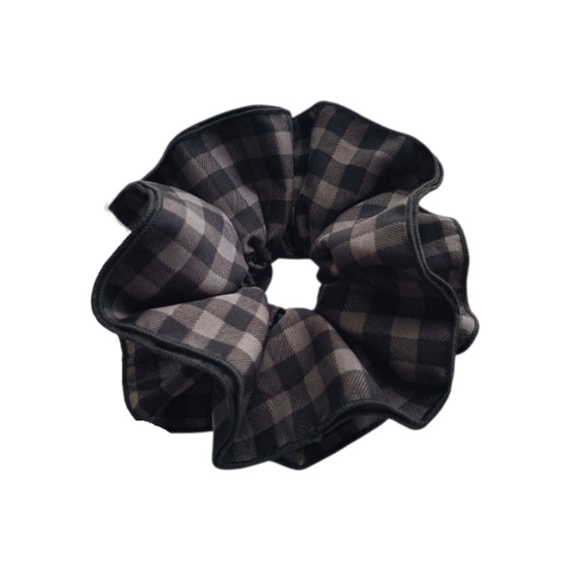 3#검정색 이중 체크 머리끈 - 약 16cm
