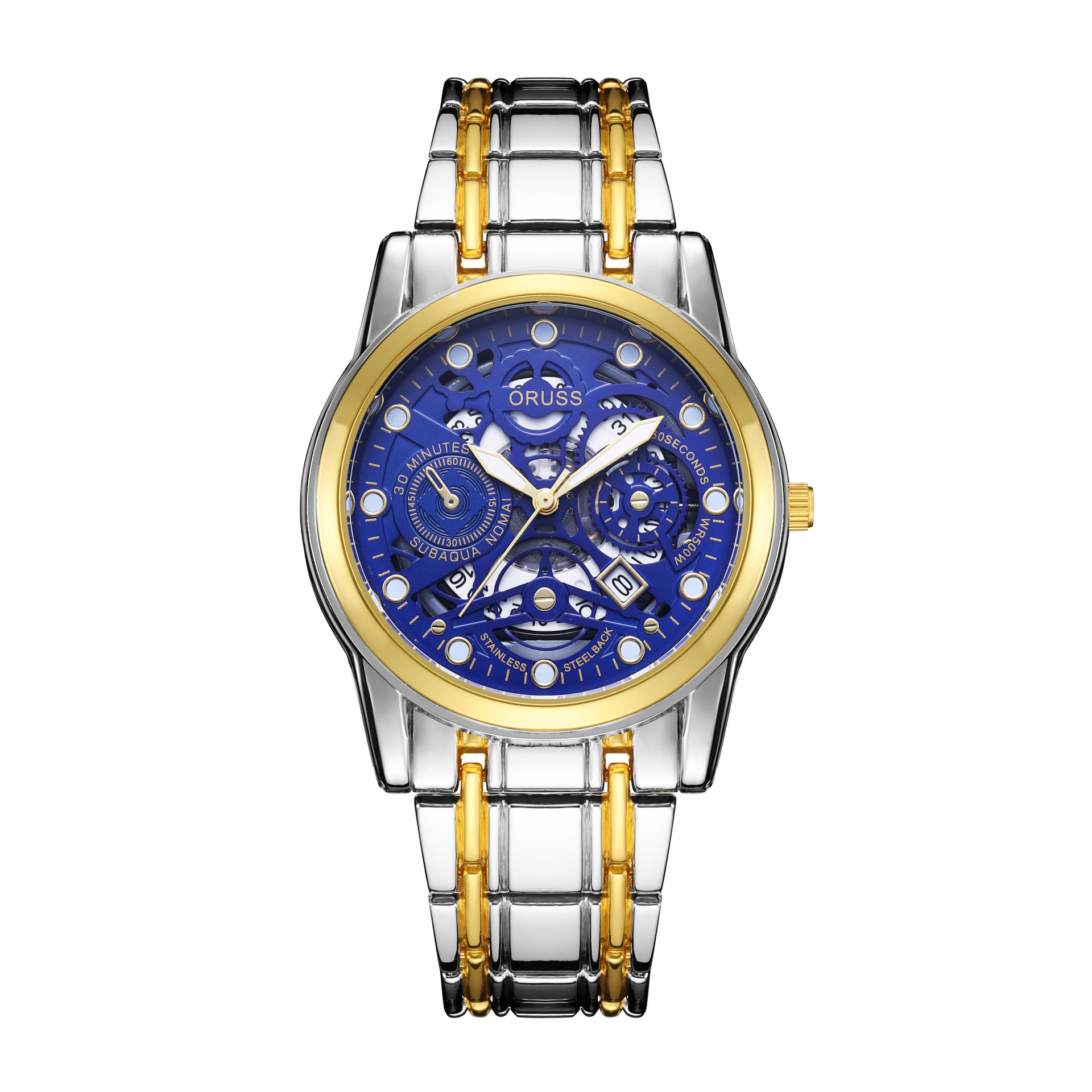 파란색 표면이 있는 속이 빈 공간