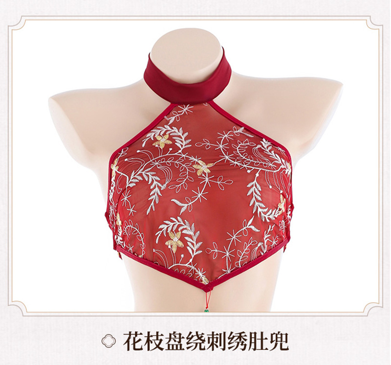Hanfu-Inspired Palace Costume Set with Bellyband, Shawl, Gauze Skirt and Thong, Plus Size — detail image 18