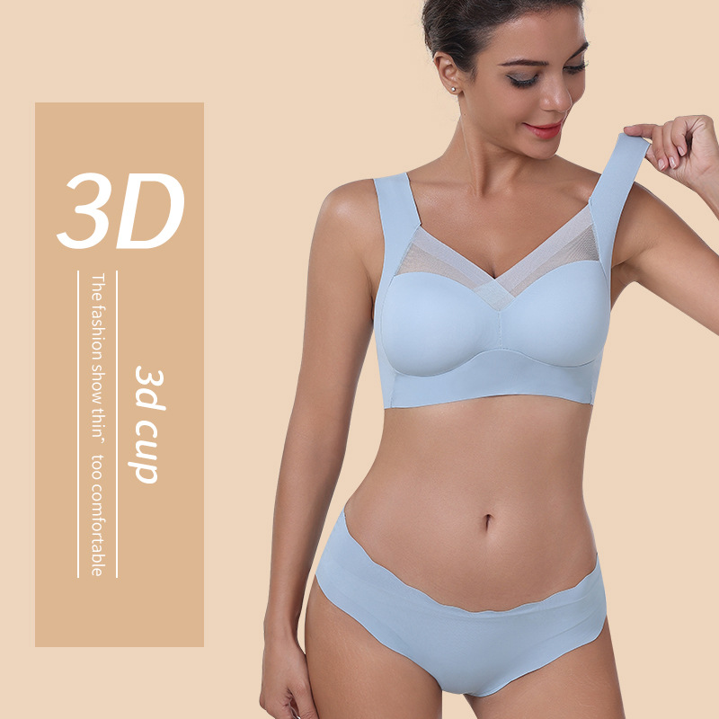 Sujetador deportivo sin costuras de seda de hielo talla grande ropa interior de mujer push-up anti-flacidez de pecho con sujetador sexy