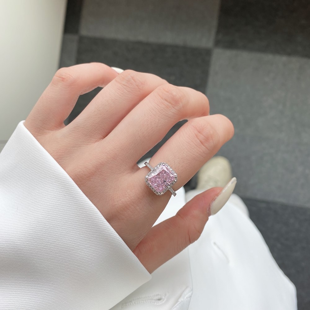 12g Weight Zircon Inlay Material Rings Classification 5, 9 Ring Size 1 Piece Quantity Holiday, Daily Occasion 925 Sterling Silver Material Geometric, Heart Shape Pattern Women's Gender Plating Design Elegant, Lady Style 925 Sterling Silver Zircon Geometric Heart Shape Rings 26