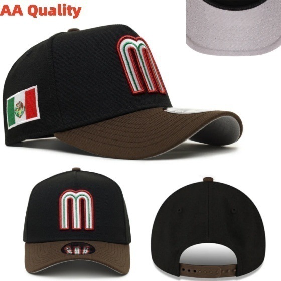 Comercio exterior transfronterizo AA Copa Mundial de béisbol sombreros deportivos del equipo mexicano sombreros hip hop sombreros bordados M