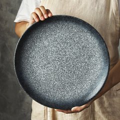 12-inch shallow plate flat plate Japanese plate Western steak plate home dish plate tableware creative plate breakfast plate