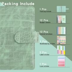 Cross-border crocodile pattern PU leather budget book cash envelope storage bag multi-function a6 binder accounting budget table