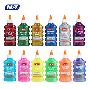 Glitter glue wholesale pigment magic liquid viscose art decorative glue painting slime handmade DIY crystal mud color