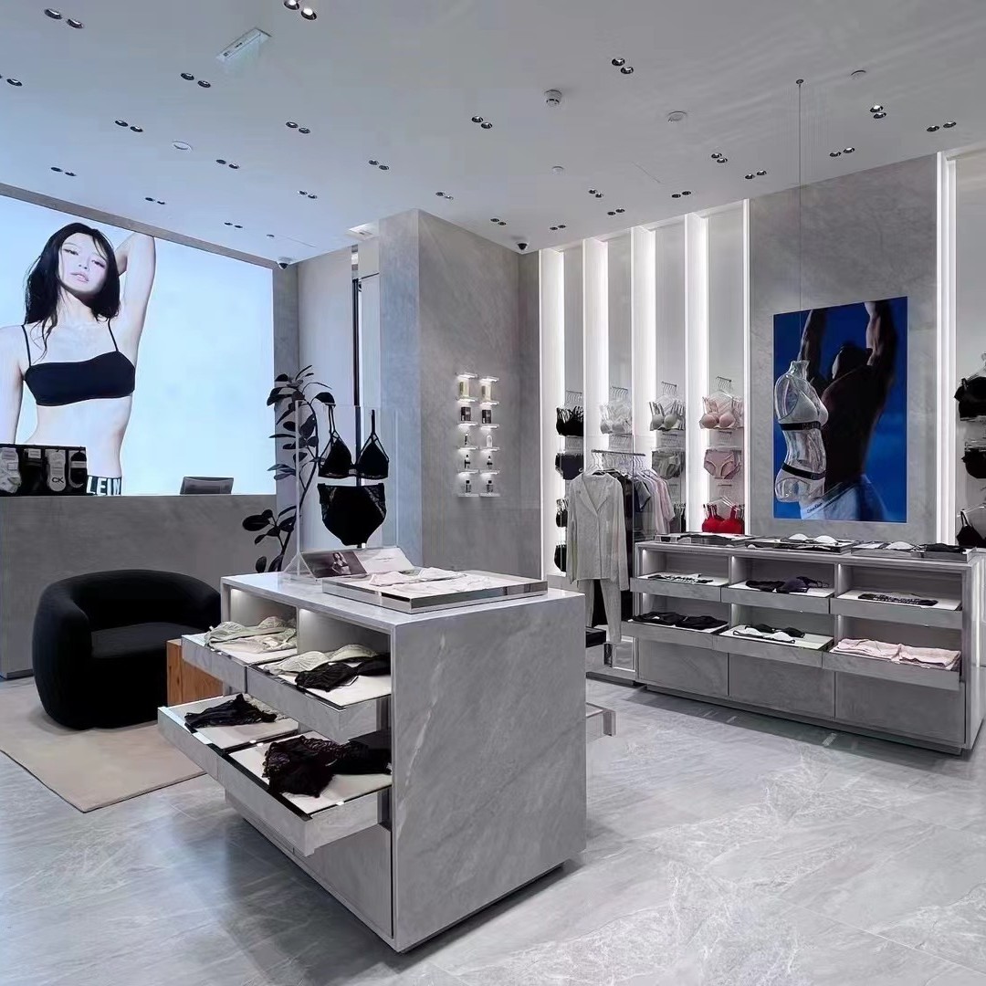 品牌服装展示台陈列货架中高档品牌店展柜展厅设计货柜道具制作