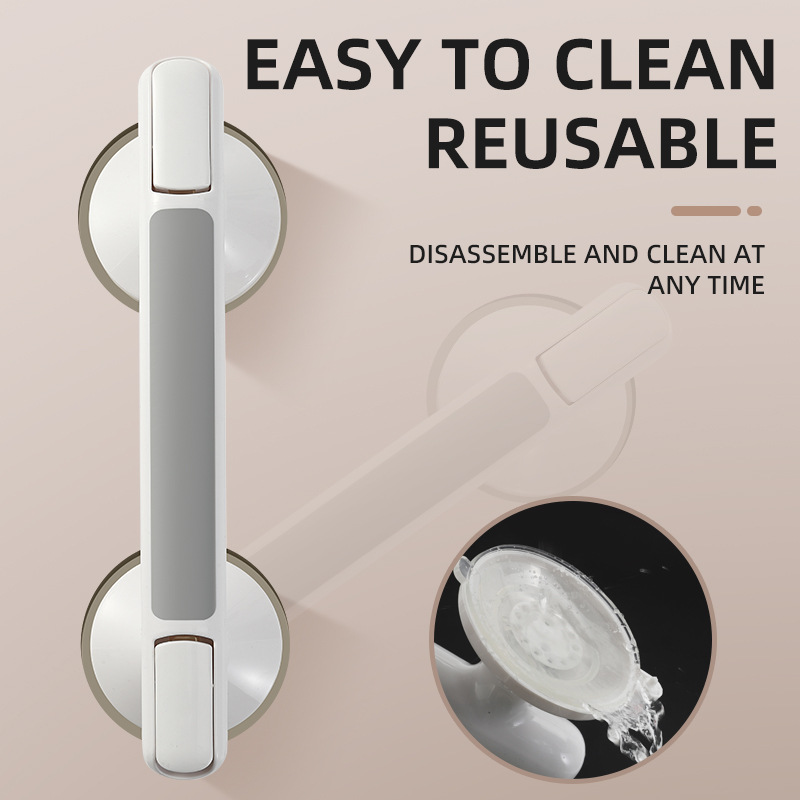 Barra de Agarre de Seguridad para Baño de Plástico ABS, Con Ventosa, Sin Perforación, Antideslizante, para Inodoro image 2
