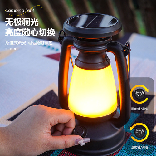 Tent Light New Solar Camping Light Outdoor Light Camping Light Lantern Charging Multi-functional Photography Atmosphere Campsite