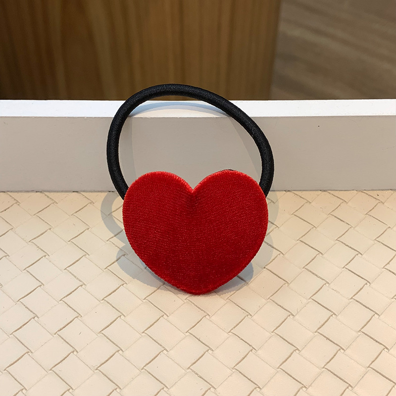 Otoño y invierno nuevo colorido leopardo amor flocado anillo de pelo temperamento universal baja cola de caballo correa cabeza cuerda mujer