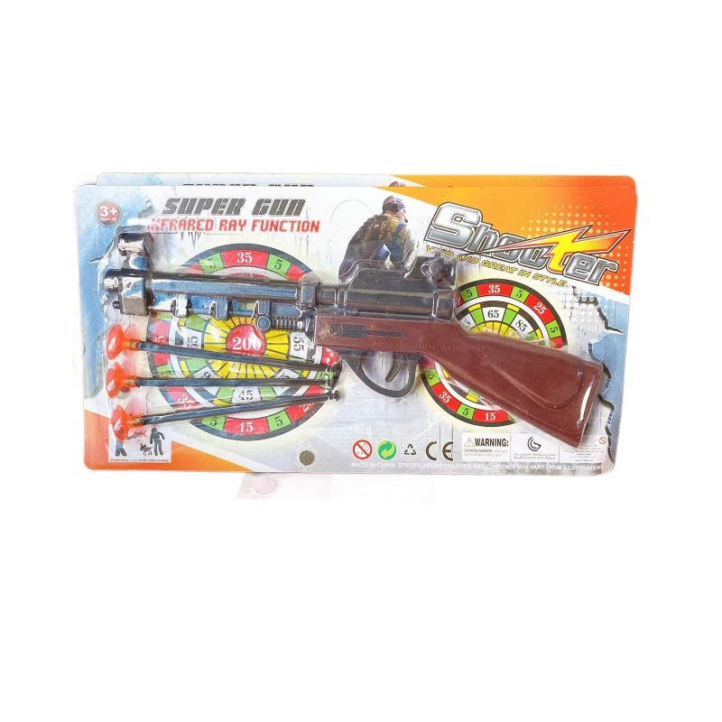 Nuevos juegos de juguetes para niños para jugar con pistolas de succión de plástico 2 juguetes de plástico de dibujos animados coloridos al por mayor