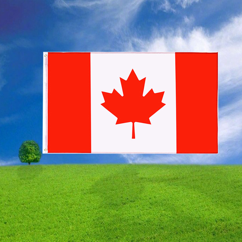 2026 Copa del Mundo transfronteriza Canadá bandera de hoja de arce canadiense 90X150cm bandera decorativa impermeable