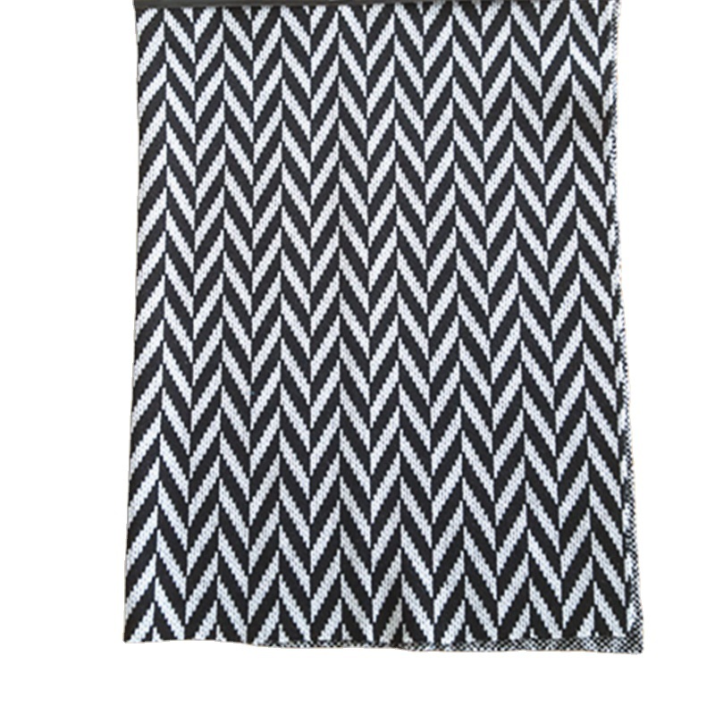 Nueva Navidad tela de lana jacquard paño de lana blanco y negro de punto jacquard tela cilindro tejido de punto fábrica al por mayor