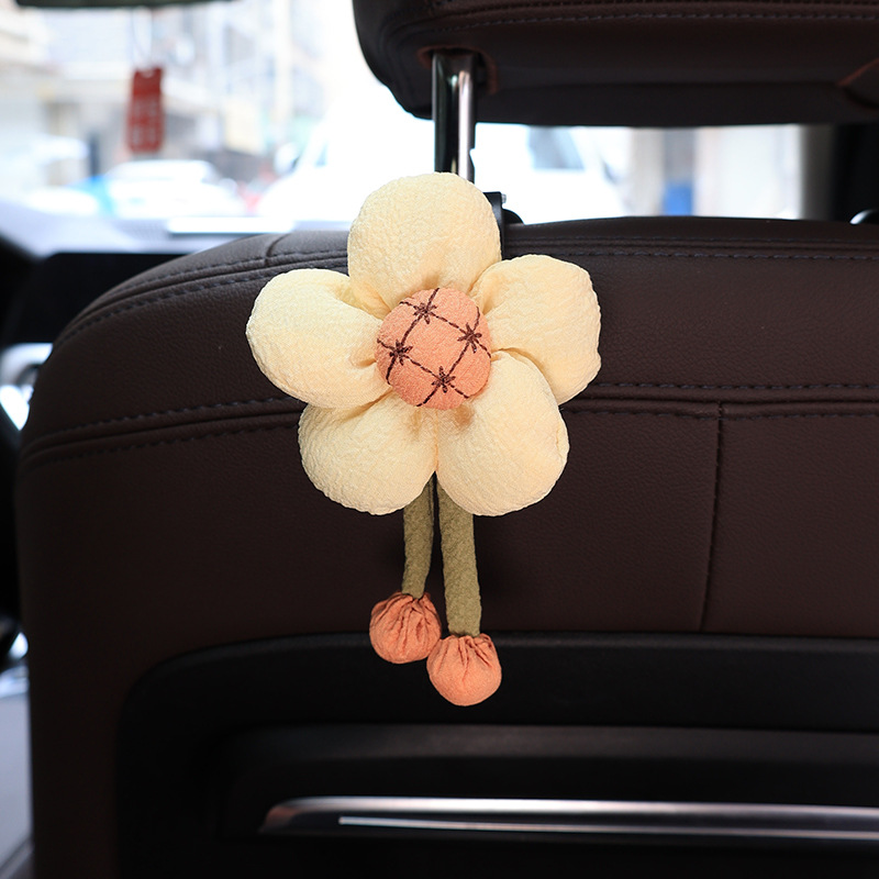 Gancho para automóvil, respaldo del asiento, filas delanteras y traseras, flores lindas, almacenamiento multifunción para automóvil, respaldo, gancho pequeño, suministros para automóvil