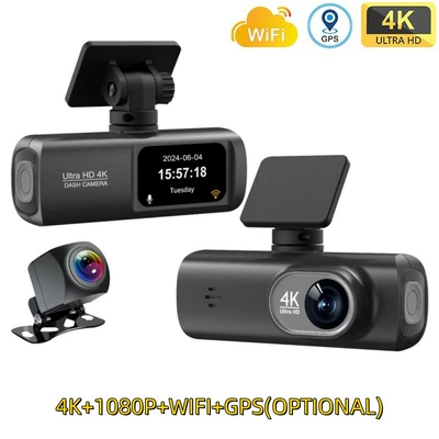 Cross-Border 4K Dual-Recording Dash Cam with High-Definition Night Vision, Parking Monitoring, and Gps Tracking (Driving recorder)