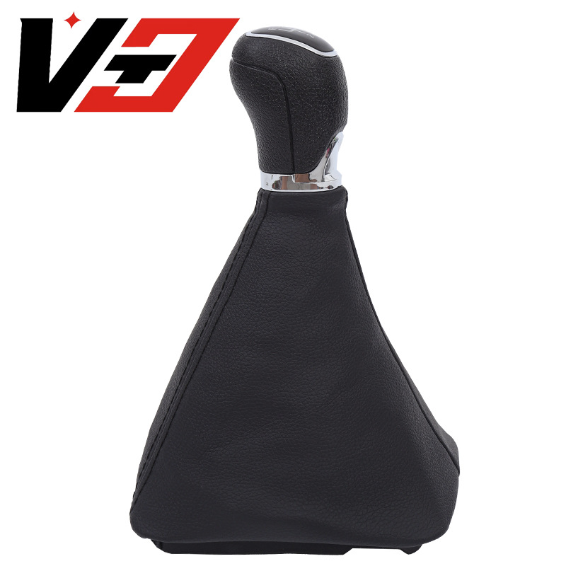 Suitable for Skoda Octavia A5 A6 2004-2012 Chrome Gear Shift Lever with Leather Cover