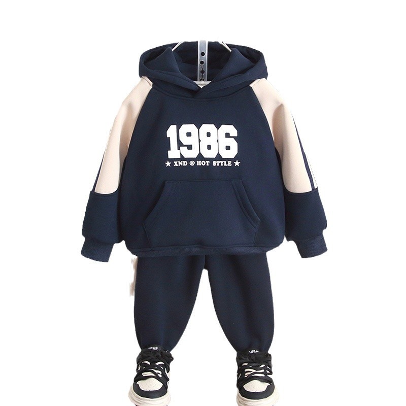 6520 traje de suéter de otoño e invierno para niños 2025 nuevo estilo para niños más chaqueta gruesa de terciopelo ropa de invierno para bebés ropa para niños