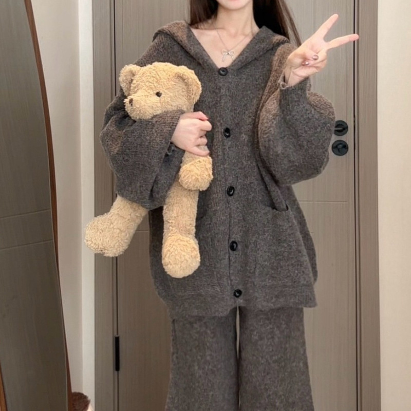 【早秋套装➕险】复古慵懒宽松连帽新款简约休闲两件套秋冬套装|undefined