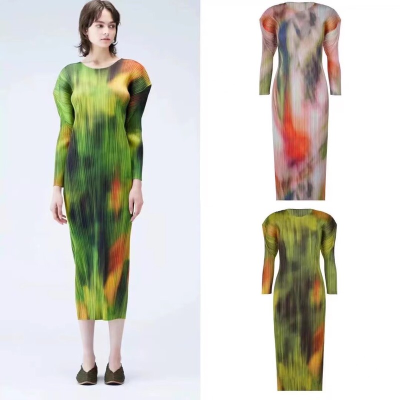 Japanese PP new pleated radish spinach dress
