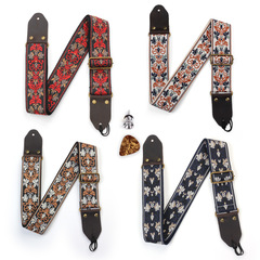 Langting embroidery style guitar Guitar strap bass electric guitar shoulder strap diagonal across the piano strap with tail nail Strap