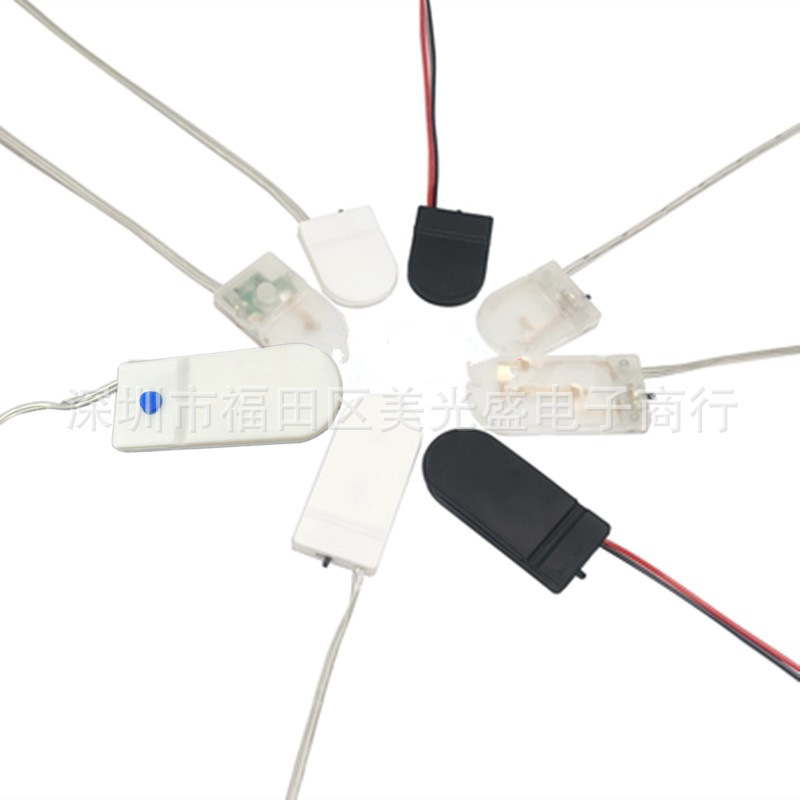 3V single CR2032 button battery box two 6v CR2032 flat flip cover with Switch battery holder