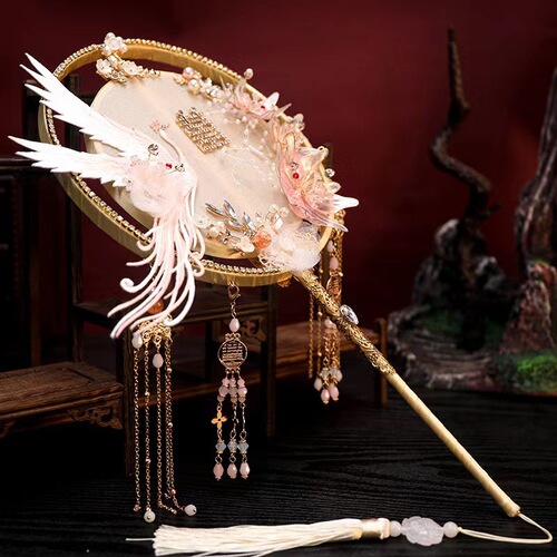 Ancient style round fan, bride Xiuhe knot wedding Chinese Xiuhe dress fan Chinese style round fan DIY