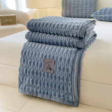 跨境新款竹节绒毛毯加厚双面绒毯子冬季保暖盖毯沙发毯空调毯披肩