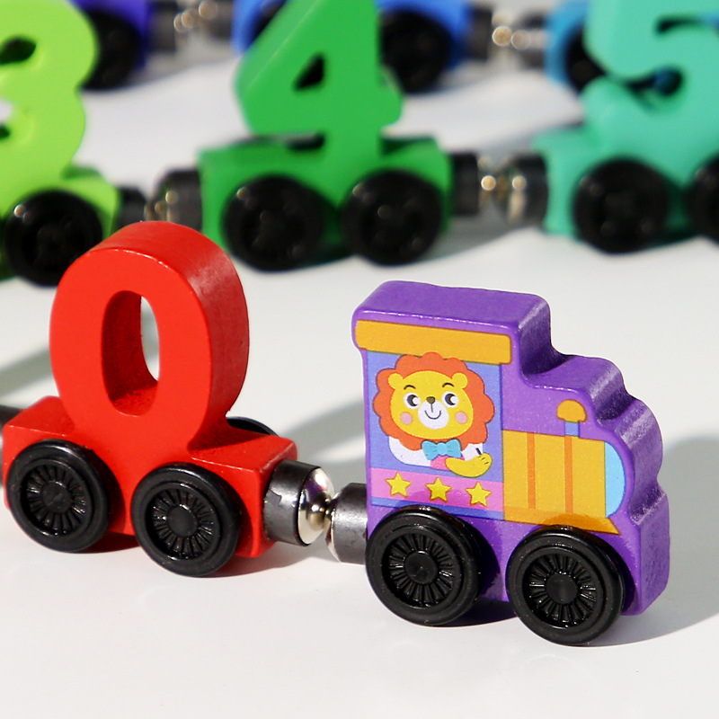 Tren digital magnético, bloques de construcción, rompecabezas para niños, niño, bebé, educación temprana, niña, material didáctico de iluminación, coche de juguete