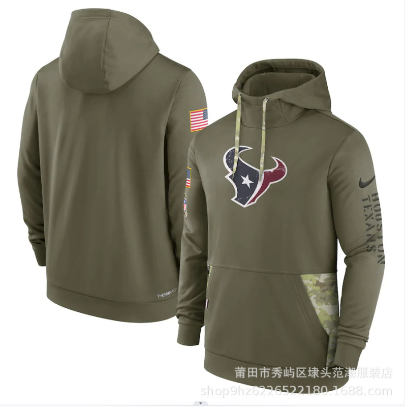 现货18军绿款nfl致敬版男士长袖卫衣运动健身连帽衫橄榄球运动|undefined