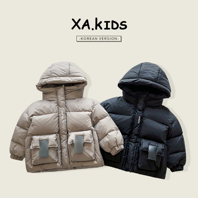 Xian'ao 2024 Winter New Children's Clothing Korean Style Fashion Duck Down Jacket Boys Thick Hooded Down Jacket