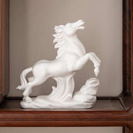德化陶瓷马到成功风水马摆件工艺品摆设乔迁新居礼品招财