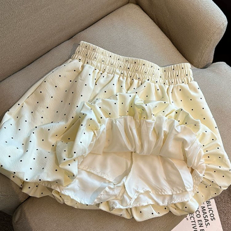 Сладкая волнистая юбка с половинкой юбка женская летняя высокая талия