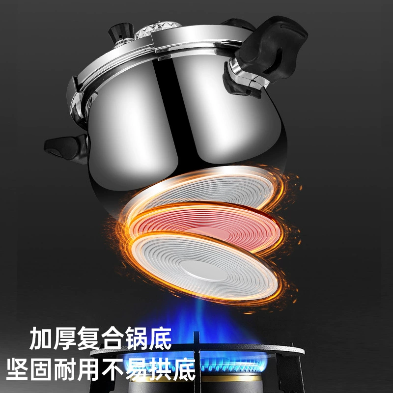 High-pressure cooker 304 stainless steel home gas stove universal explosion-proof pressure cooker for soup cookware dropshipping