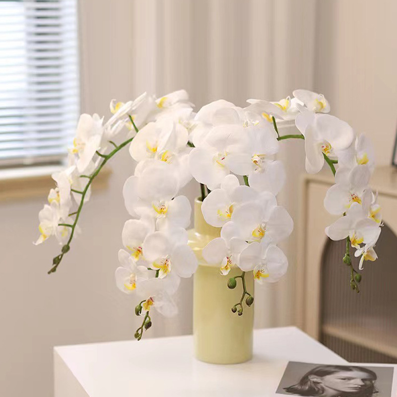 Orquídea Phalaenopsis Blanca Artificial, Textura de Impresión 3D, Realista, una sola pieza