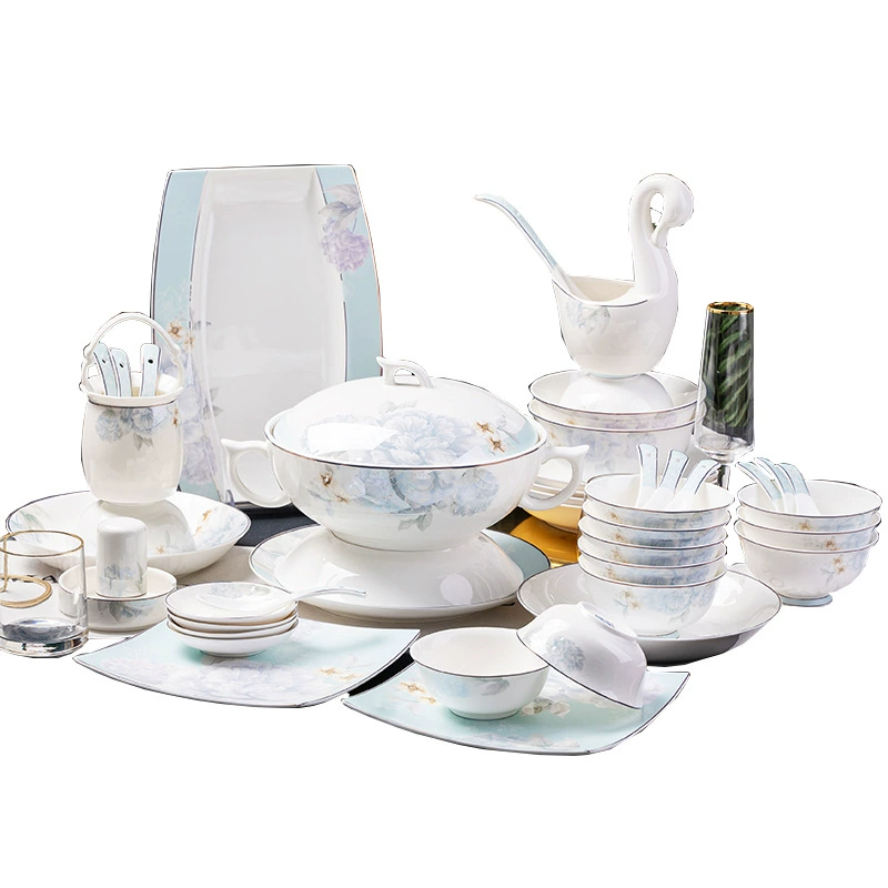 Set, ceramic tableware, Chinese style, simple and elegant design
