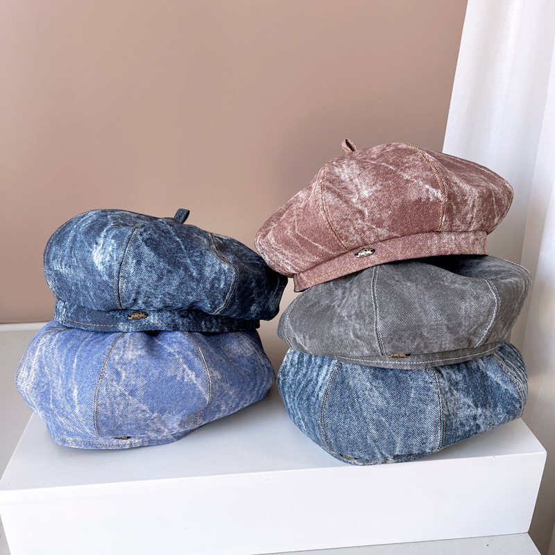 Women's Simple Style Marble Eaveless Beret Hat display picture 1