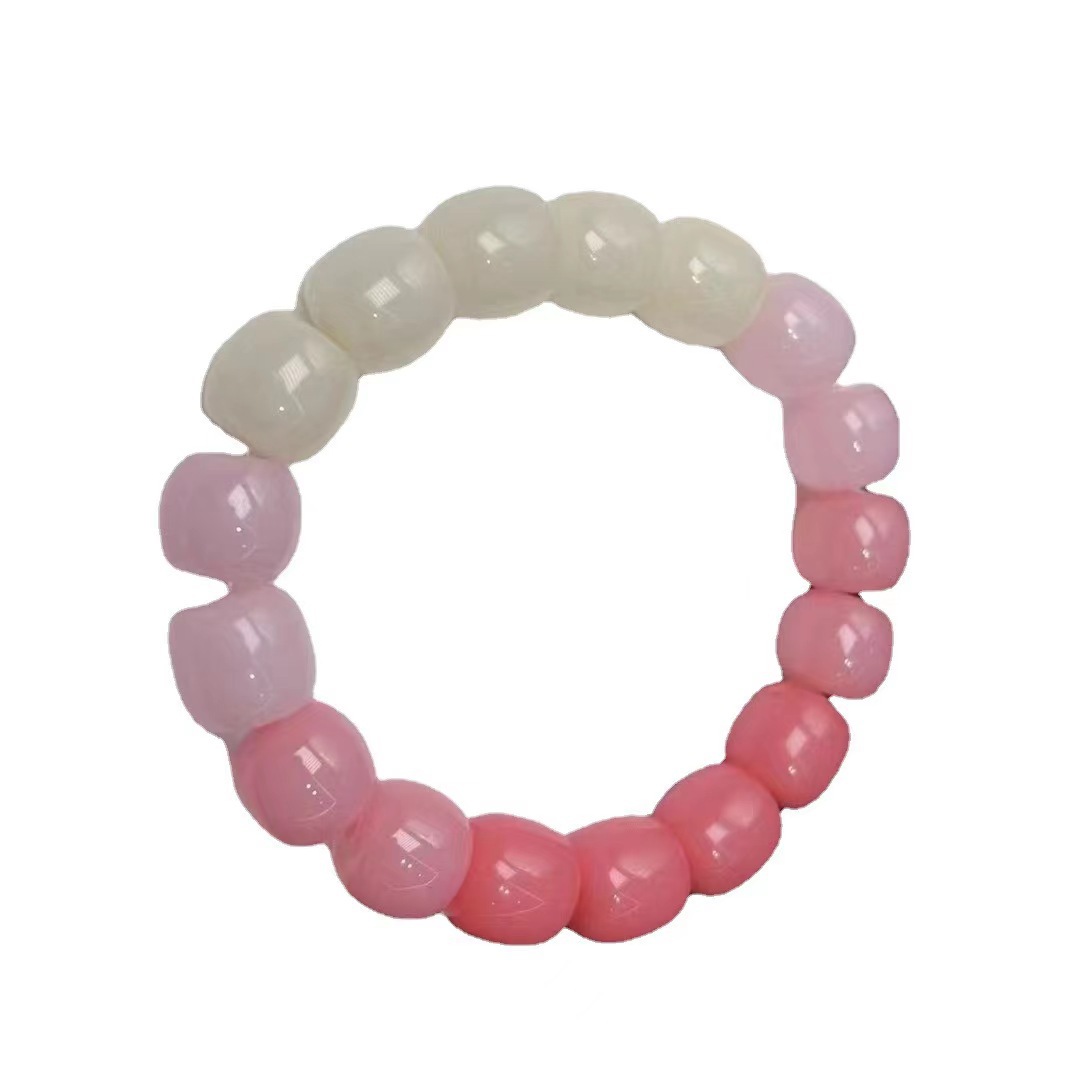 Pequeño Libro Rojo pulsera dedo-cuerda suave cielo estrellado gradiente luminoso color pulsera caliente estudiante niña placa jugando cuentas redondas para novia