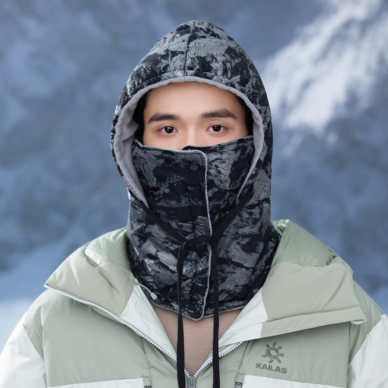 户外登山滑雪迷彩雷锋帽子秋冬季可围脖防寒保暖一体帽休闲套头帽|undefined