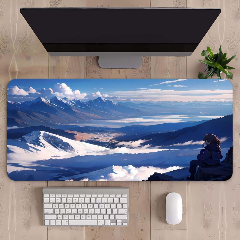 マウスパッド特大山岳風景キーボードパッド特大厚手縁取り大型デスクパッド一件代発|undefined
