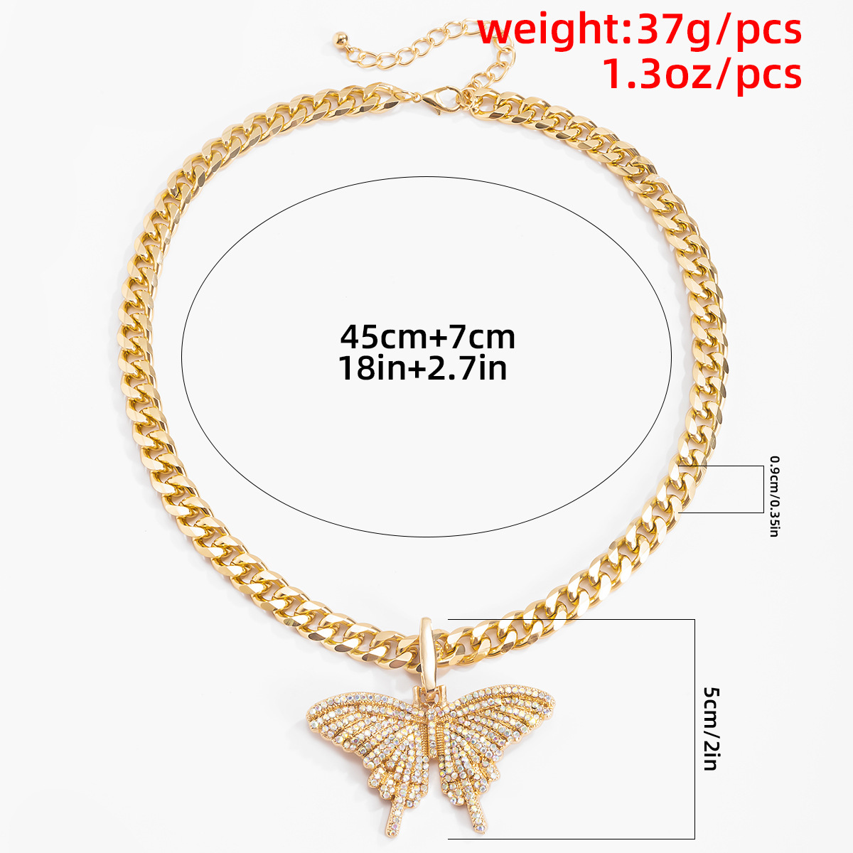 Hip-Hop Butterfly Alloy Plating Rhinestones Menu0027S Pendant Necklace
