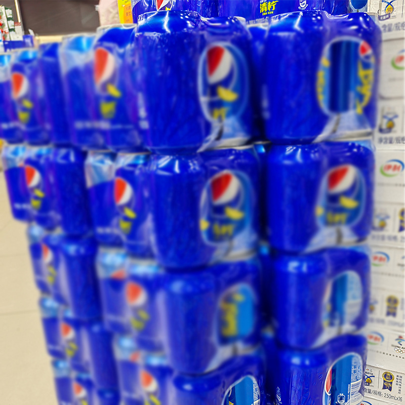 Película de encogimiento de bebidas Película de encogimiento de PE Impresión en color Jugo Película de envasado de bebidas Película de encogimiento de calor de agua mineral Pearl River Delta