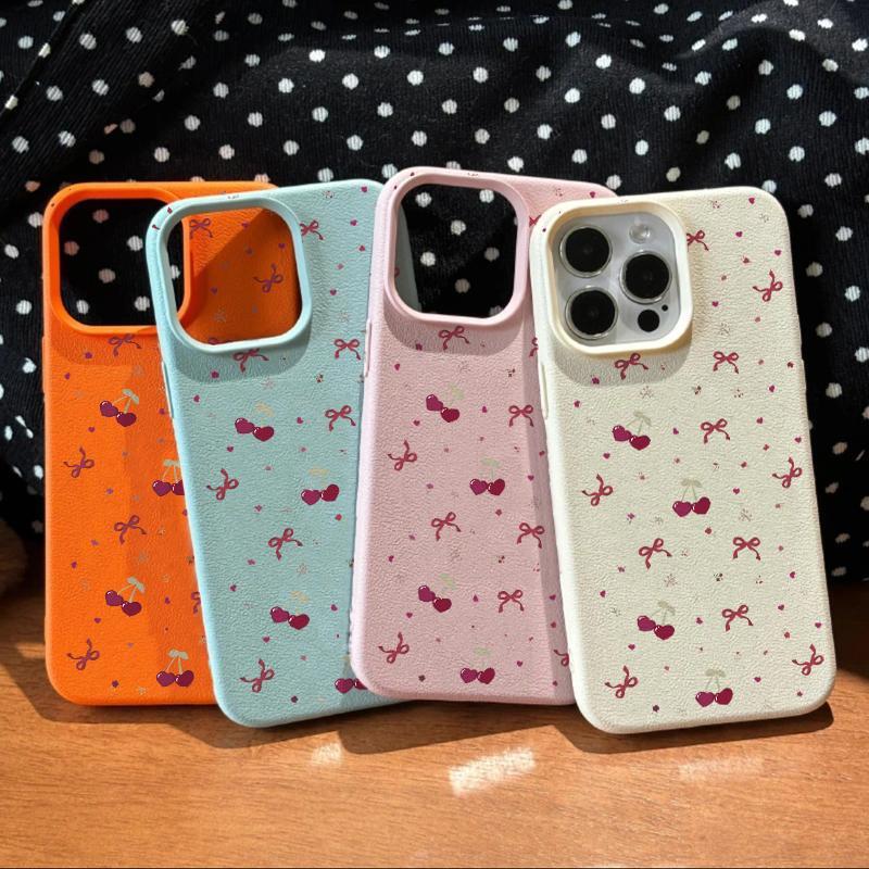 Cherry bow for Apple 15pro phone case 13/12 new 14promax soft 11/XR female 8p
